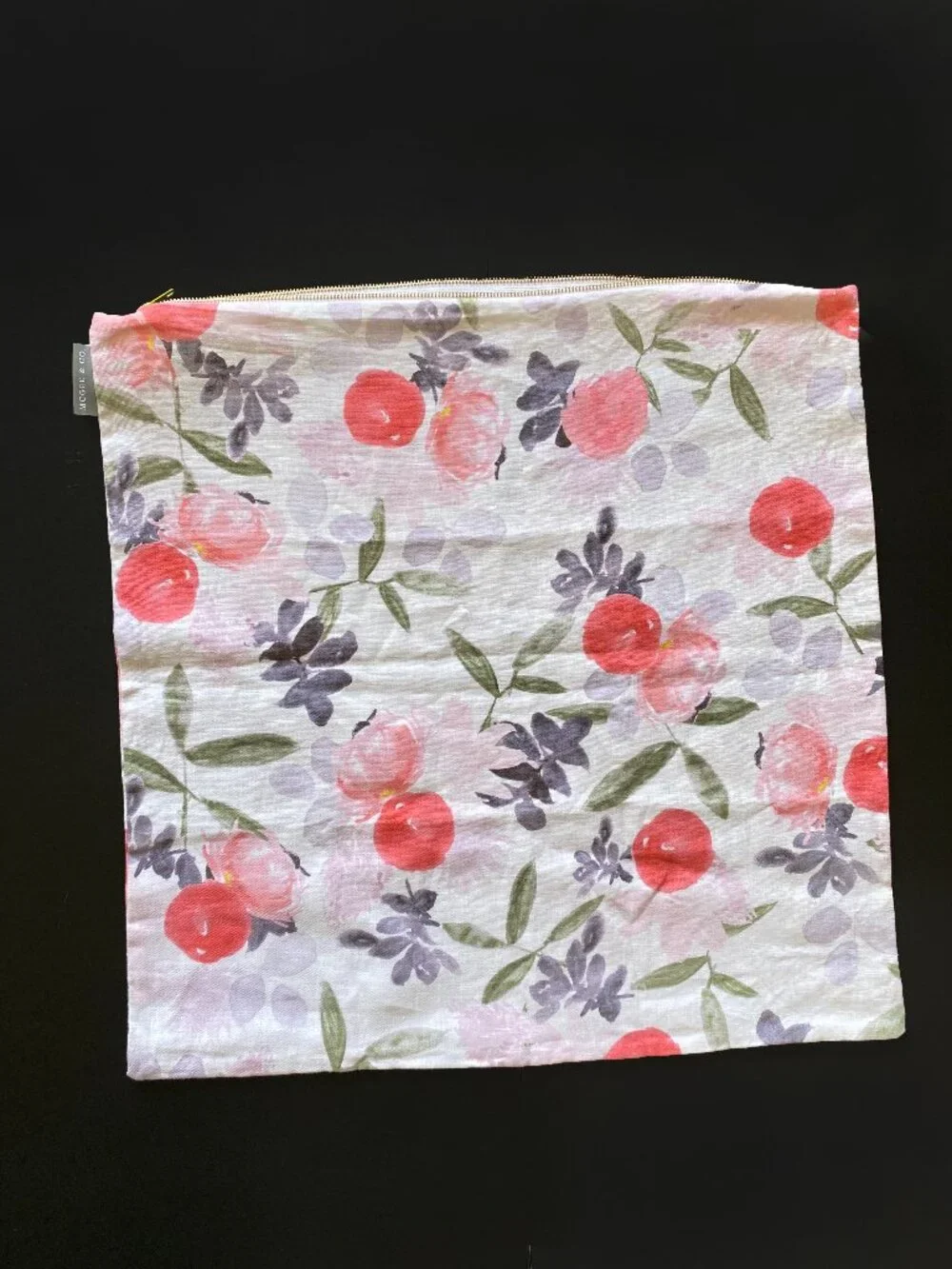 Studio McGee & Co. Linen Floral Pillow Cover Gold zip